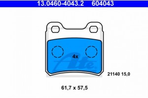 Ate Σετ τακάκια, Δισκόφρενα - 13.0460-4043.2