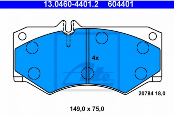 Ate Σετ τακάκια, Δισκόφρενα - 13.0460-4401.2