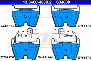 Ate Σετ τακάκια, Δισκόφρενα - 13.0460-4800.2