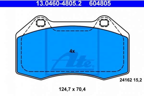 Ate Σετ τακάκια, Δισκόφρενα - 13.0460-4805.2