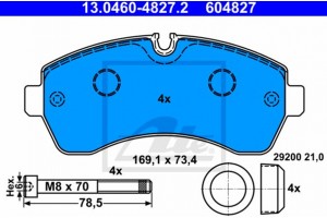 Ate Σετ τακάκια, Δισκόφρενα - 13.0460-4827.2