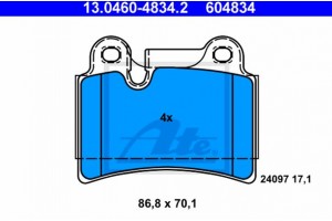Ate Σετ τακάκια, Δισκόφρενα - 13.0460-4834.2