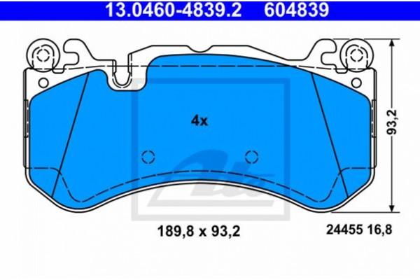 Ate Σετ τακάκια, Δισκόφρενα - 13.0460-4839.2