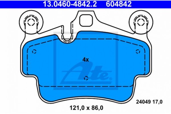 Ate Σετ τακάκια, Δισκόφρενα - 13.0460-4842.2