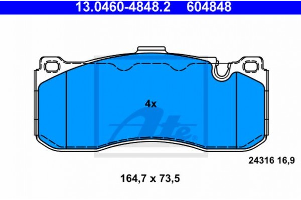 Ate Σετ τακάκια, Δισκόφρενα - 13.0460-4848.2