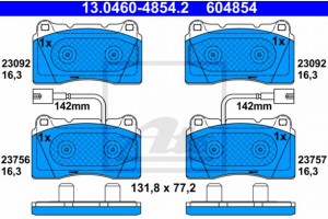 Ate Σετ τακάκια, Δισκόφρενα - 13.0460-4854.2