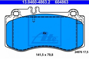 Ate Σετ τακάκια, Δισκόφρενα - 13.0460-4863.2