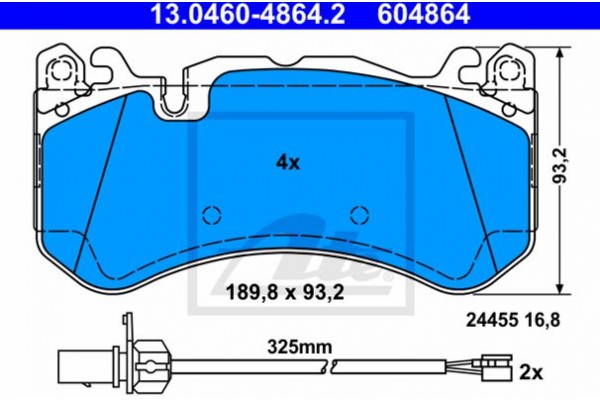 Ate Σετ τακάκια, Δισκόφρενα - 13.0460-4864.2