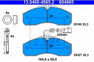 Ate Σετ τακάκια, Δισκόφρενα - 13.0460-4865.2