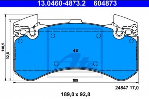 Ate Σετ τακάκια, Δισκόφρενα - 13.0460-4873.2