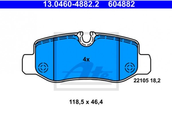 Ate Σετ τακάκια, Δισκόφρενα - 13.0460-4882.2