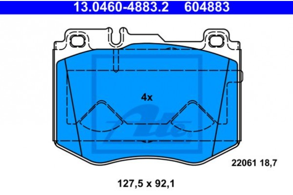 Ate Σετ τακάκια, Δισκόφρενα - 13.0460-4883.2