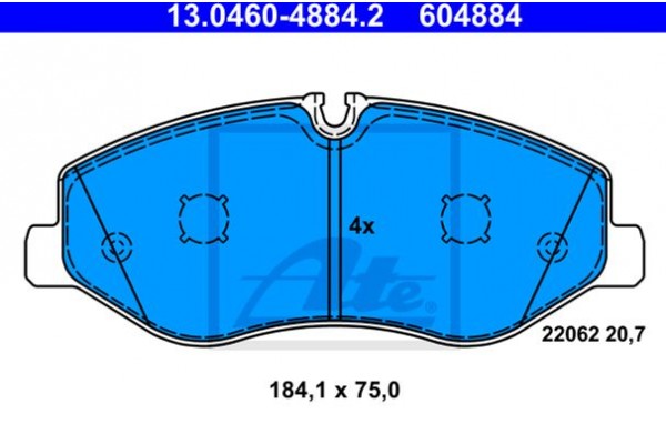 Ate Σετ τακάκια, Δισκόφρενα - 13.0460-4884.2