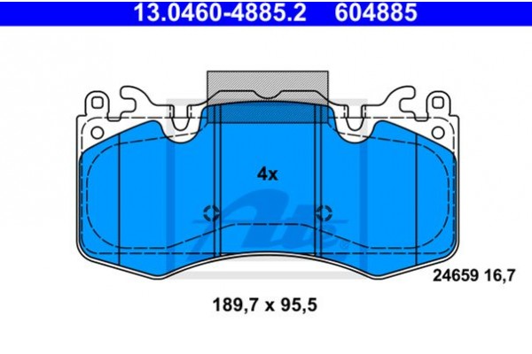 Ate Σετ τακάκια, Δισκόφρενα - 13.0460-4885.2