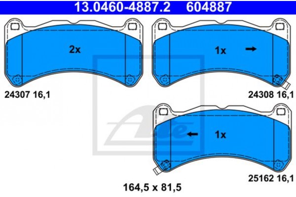 Ate Σετ τακάκια, Δισκόφρενα - 13.0460-4887.2