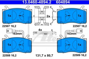 Ate Σετ τακάκια, Δισκόφρενα - 13.0460-4894.2