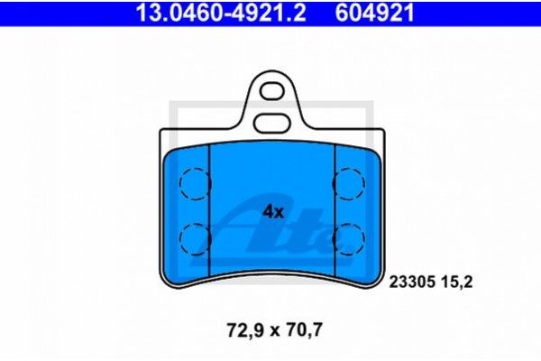 Ate Σετ τακάκια, Δισκόφρενα - 13.0460-4921.2