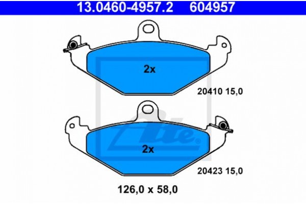 Ate Σετ τακάκια, Δισκόφρενα - 13.0460-4957.2