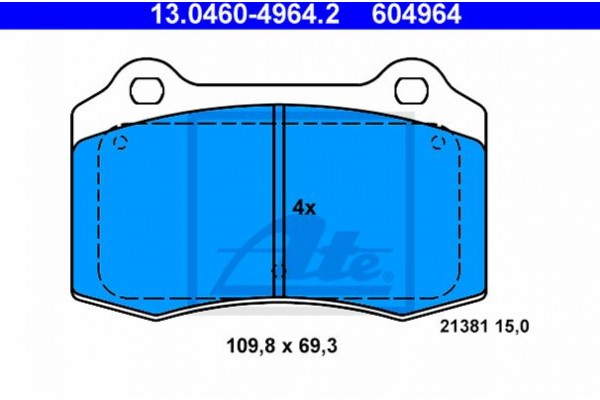 Ate Σετ τακάκια, Δισκόφρενα - 13.0460-4964.2