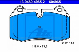 Ate Σετ τακάκια, Δισκόφρενα - 13.0460-4965.2