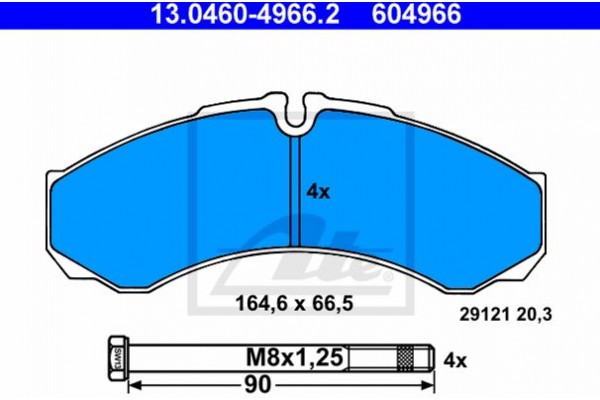 Ate Σετ τακάκια, Δισκόφρενα - 13.0460-4966.2