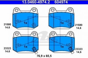 Ate Σετ τακάκια, Δισκόφρενα - 13.0460-4974.2