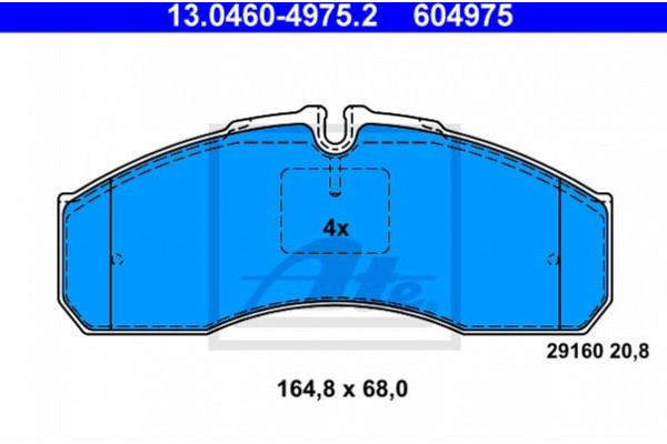 Ate Σετ τακάκια, Δισκόφρενα - 13.0460-4975.2