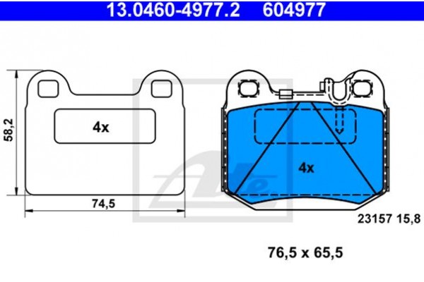 Ate Σετ τακάκια, Δισκόφρενα - 13.0460-4977.2