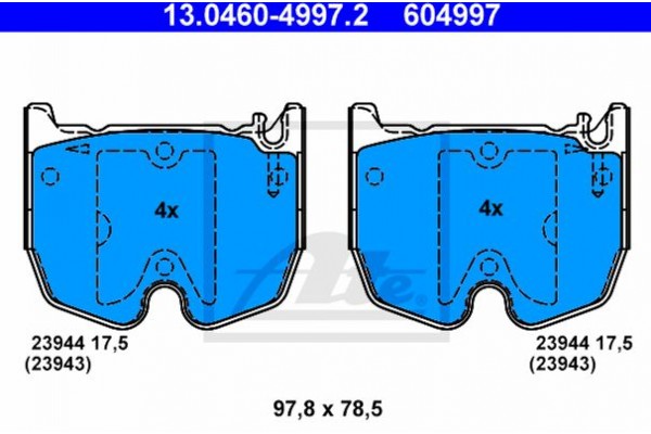 Ate Σετ τακάκια, Δισκόφρενα - 13.0460-4997.2