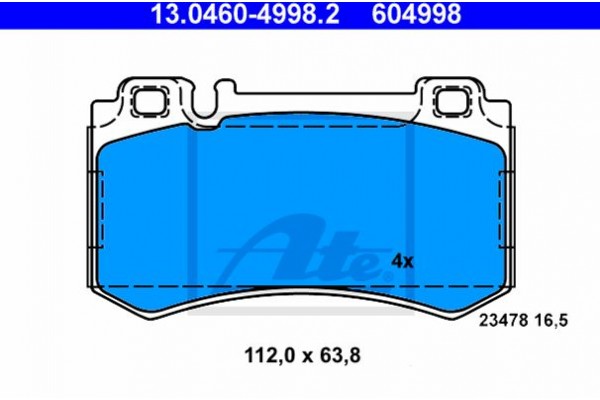 Ate Σετ τακάκια, Δισκόφρενα - 13.0460-4998.2