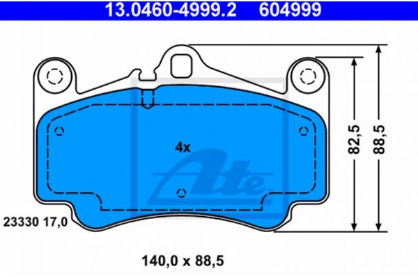 Ate Σετ τακάκια, Δισκόφρενα - 13.0460-4999.2