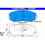 Ate Σετ τακάκια, Δισκόφρενα - 13.0460-5609.2