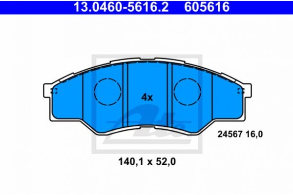 Ate Σετ τακάκια, Δισκόφρενα - 13.0460-5616.2