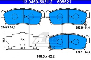Ate Σετ τακάκια, Δισκόφρενα - 13.0460-5621.2