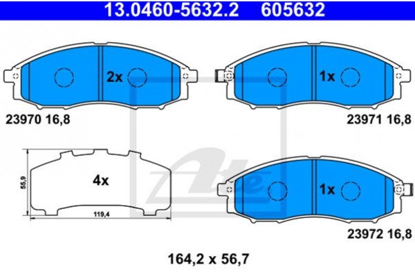 Ate Σετ τακάκια, Δισκόφρενα - 13.0460-5632.2