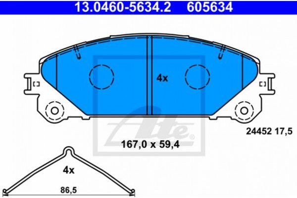 Ate Σετ τακάκια, Δισκόφρενα - 13.0460-5634.2