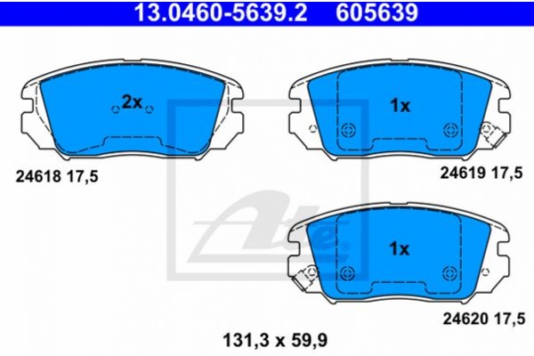 Ate Σετ τακάκια, Δισκόφρενα - 13.0460-5639.2