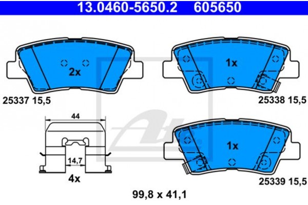 Ate Σετ τακάκια, Δισκόφρενα - 13.0460-5650.2