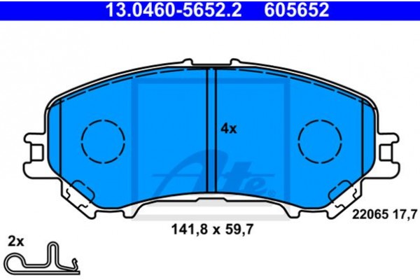 Ate Σετ τακάκια, Δισκόφρενα - 13.0460-5652.2