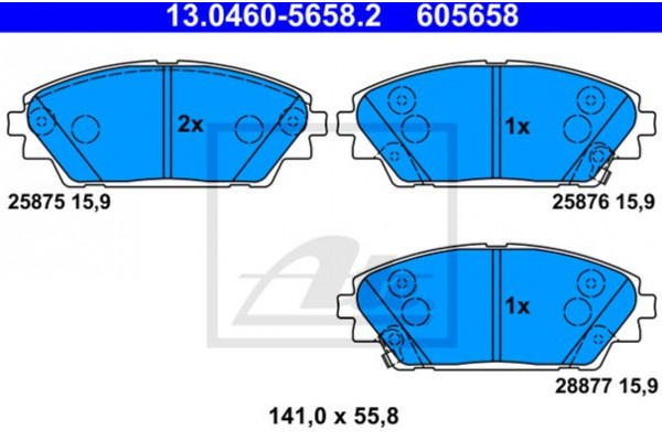 Ate Σετ τακάκια, Δισκόφρενα - 13.0460-5658.2