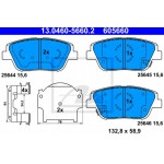 Ate Σετ τακάκια, Δισκόφρενα - 13.0460-5660.2