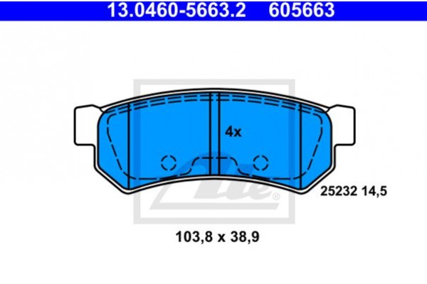 Ate Σετ τακάκια, Δισκόφρενα - 13.0460-5663.2