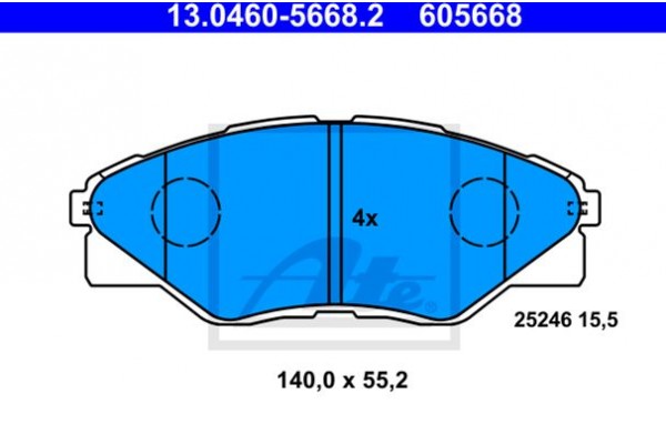 Ate Σετ τακάκια, Δισκόφρενα - 13.0460-5668.2