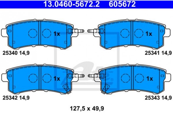 Ate Σετ τακάκια, Δισκόφρενα - 13.0460-5672.2