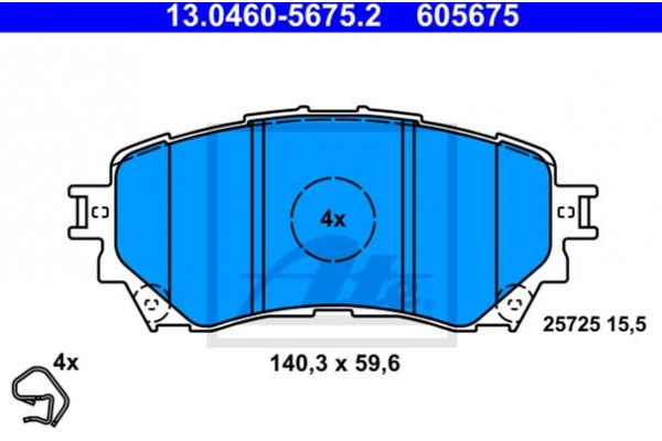 Ate Σετ τακάκια, Δισκόφρενα - 13.0460-5675.2