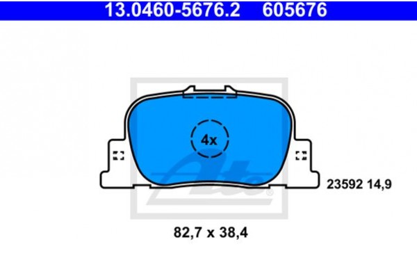 Ate Σετ τακάκια, Δισκόφρενα - 13.0460-5676.2