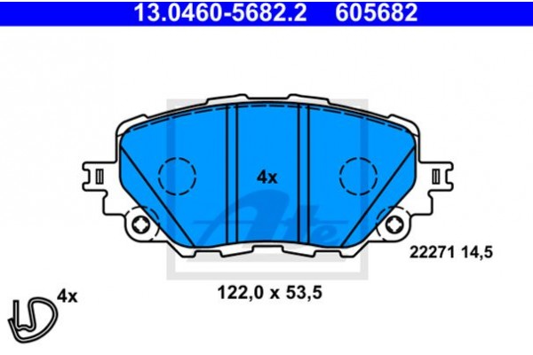 Ate Σετ τακάκια, Δισκόφρενα - 13.0460-5682.2