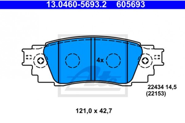 Ate Σετ τακάκια, Δισκόφρενα - 13.0460-5693.2