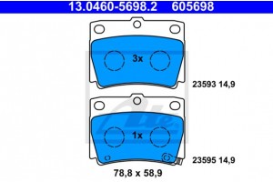 Ate Σετ τακάκια, Δισκόφρενα - 13.0460-5698.2