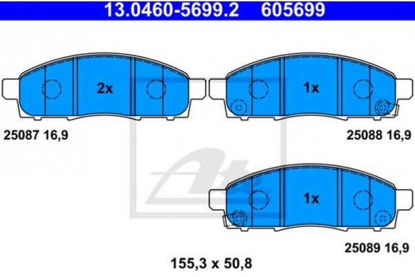 Ate Σετ τακάκια, Δισκόφρενα - 13.0460-5699.2